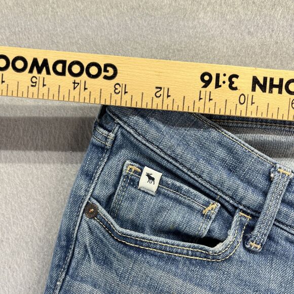 Abercrombie Kids Girls Denim Skinny Jeans Size 16 A Fitch Varsity Patch - Picture 9 of 13